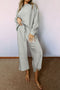 Textured Long Sleeve Top and Drawstring Pants Set