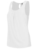 Sleeveless Pleated Back Closure Tank Top - Multiple Options