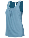 Sleeveless Pleated Back Closure Tank Top - Multiple Options