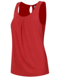 Sleeveless Pleated Back Closure Tank Top - Multiple Options