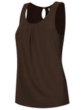 Sleeveless Pleated Back Closure Tank Top - Multiple Options