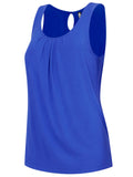 Sleeveless Pleated Back Closure Tank Top - Multiple Options