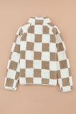 PREORDER - Checkered Snap Button Sherpa Jacket