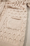 PREORDER - Cable Knit Eyelet Side Pockets Baggy Cardigan