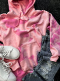 PREORDER - Hand Bleached Light Pink Hooded Sweatshirt