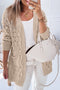 PREORDER - Cable Knit Eyelet Side Pockets Baggy Cardigan