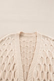 PREORDER - Cable Knit Eyelet Side Pockets Baggy Cardigan