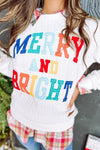 Merry And Bright Cable Knit Pullover Sweatshirt