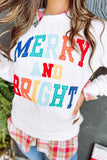 Merry And Bright Cable Knit Pullover Sweatshirt