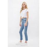 MICA HIGH RISE ANKLE SKINNY WITH BUTTON UP