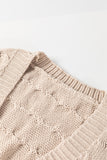 PREORDER - Cable Knit Eyelet Side Pockets Baggy Cardigan