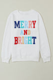 Merry And Bright Cable Knit Pullover Sweatshirt