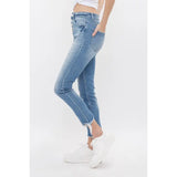 MICA HIGH RISE ANKLE SKINNY WITH BUTTON UP