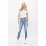 MICA HIGH RISE ANKLE SKINNY WITH BUTTON UP