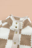 PREORDER - Checkered Snap Button Sherpa Jacket