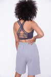 Mono B Interlock Criss-Cross Back Strap Sports Bra