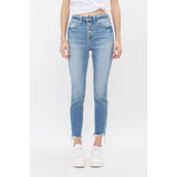 MICA HIGH RISE ANKLE SKINNY WITH BUTTON UP