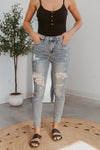 Judy Blue Charlotte Mid-Rise Lace Patch Skinny Jean