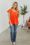 Oh Darling Smocked Top - Orange