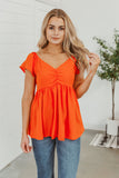 Oh Darling Smocked Top - Orange