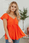 Oh Darling Smocked Top - Orange