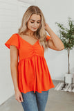 Oh Darling Smocked Top - Orange