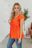 Oh Darling Smocked Top - Orange