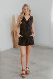 Instant Winner Surplice Romper - Black