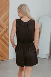 Instant Winner Surplice Romper - Black