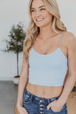 To The Core Ribbed Brami Bralette - Spring Blue