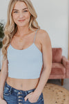 To The Core Ribbed Brami Bralette - Spring Blue