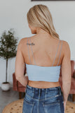 To The Core Ribbed Brami Bralette - Spring Blue